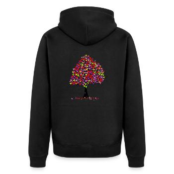 Sommerherzen Baum - Unisex Premium Bio Zip Hoodie - Schwarz - Hinten - Nico (187cm)