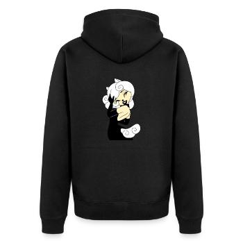 TShirt Fille Parfait Chevaux Blonde Robe Noir 2022 - Veste à capuche bio Premium Unisexe - noir - Dos - Nico (187cm)