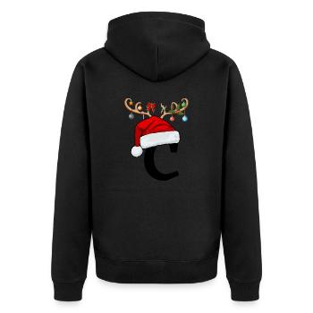 Lettre C bonnet de Noël - Veste à capuche bio Premium Unisexe - noir - Dos - Nico (187cm)