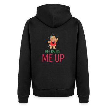 Il me fait craquer drôle de pain d’épices de Noël - Veste à capuche bio Premium Unisexe - noir - Dos - Nico (187cm)