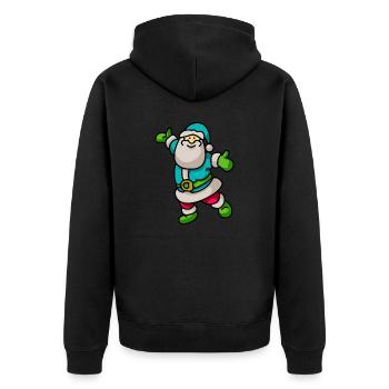 Joyeux Père Noël Turquoise - Veste à capuche bio Premium Unisexe - noir - Dos - Nico (187cm)