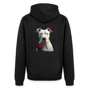 Dogo Argentino Saint-Valentin - Veste à capuche bio Premium Unisexe - noir - Dos - Nico (187cm)