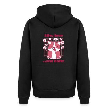 Life Love & Barks Retro Drôle Mignon Dog Lover - Veste à capuche bio Premium Unisexe - noir - Dos - Nico (187cm)