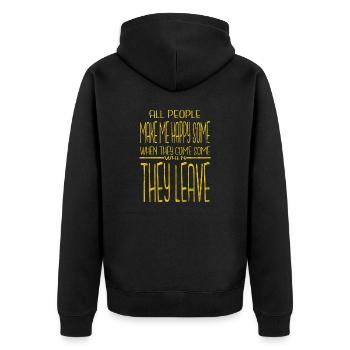 birthday present idea geek love fun family love - Unisex Premium Bio Zip Hoodie - Schwarz - Hinten - Nico (187cm)