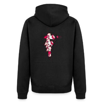 The unreal Leading Man - Unisex Premium Organic Zip Hoodie - black - Back - Nico (187cm)