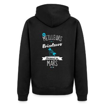 Les meilleurs bricoleurs naissent en Mars - Veste à capuche bio Premium Unisexe - noir - Dos - Nico (187cm)