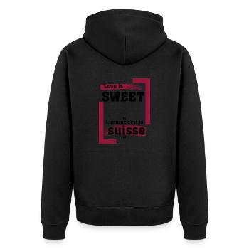 Love is sweet- - Veste à capuche bio Premium Unisexe - noir - Dos - Nico (187cm)