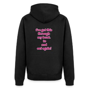 witziges Nicht-Nachdenken-Design / lustige Sprüche - Unisex Premium Bio Zip Hoodie - Schwarz - Hinten - Nico (187cm)