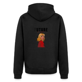 Future Z² - Unisex Premium Bio Zip Hoodie - Schwarz - Hinten - Nico (187cm)