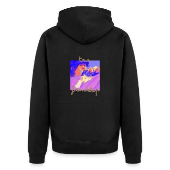 Wahre Freundschaft - Unisex Premium Bio Zip Hoodie - Schwarz - Hinten - Nico (187cm)