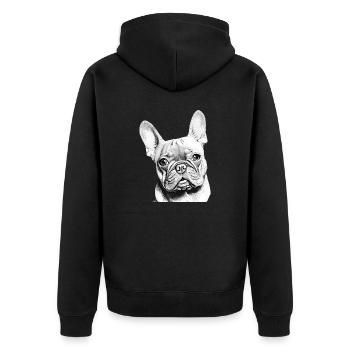 Chiens bouledogue chien propriétaire de chien propriétaire de chien propriétaire de chien - Veste à capuche bio Premium Unisexe - noir - Dos - Nico (187cm)