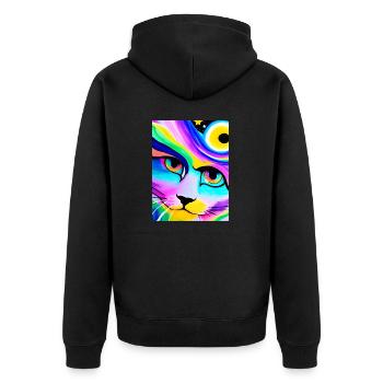 Cosmic Anime Cat Gros plan - Veste à capuche bio Premium Unisexe - noir - Dos - Nico (187cm)