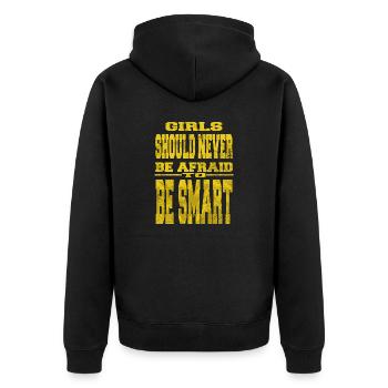 fun cats womens march cool feminist blackhistory - Unisex Premium Bio Zip Hoodie - Schwarz - Hinten - Nico (187cm)