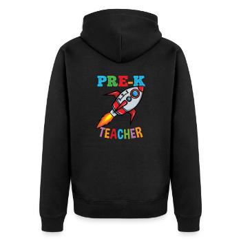 Space Pre K Teacher Preschool Back To School - Unisex Premium Bio Zip Hoodie - Schwarz - Hinten - Nico (187cm)