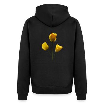 Coquelicots jaunes Coquelicot jaune - Veste à capuche bio Premium Unisexe - noir - Dos - Nico (187cm)
