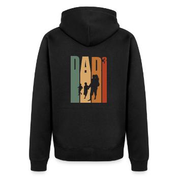 Vater Dad Geschenkidee Schwanger Papa - Unisex Premium Bio Zip Hoodie - Schwarz - Hinten - Nico (187cm)