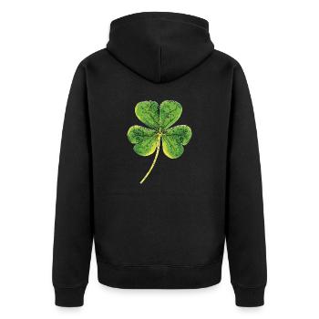Glück ist Einstellungssache:) - Unisex Premium Bio Zip Hoodie - Schwarz - Hinten - Nico (187cm)
