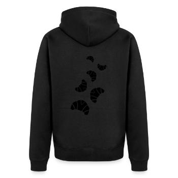 Silhouette de symbole de croissant - Veste à capuche bio Premium Unisexe - noir - Dos - Nico (187cm)