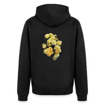 Rose bush with buds - Unisex Premium Organic Zip Hoodie - black - Back - Nico (187cm)