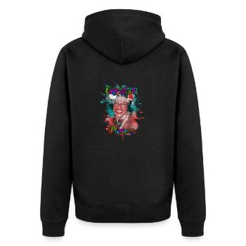 LGBTQ Pride Marsha P Johnson Sustainable - Unisex Premium Organic Zip Hoodie - black - Back - Nico (187cm)