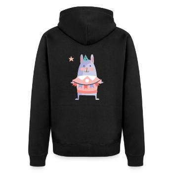 Geburtstag - Unisex Premium Bio Zip Hoodie - Schwarz - Hinten - Nico (187cm)