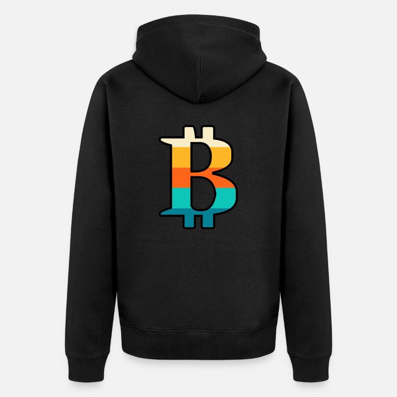 Bitcoin retro - Veste à capuche bio Premium Unisexe - noir
