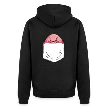 Poisson blob - Veste à capuche bio Premium Unisexe - noir - Dos - Nico (187cm)