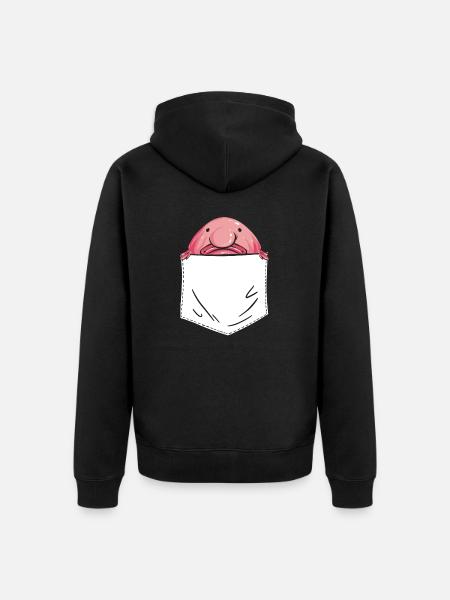 Blob fish - Unisex Premium Organic Zip Hoodie - black