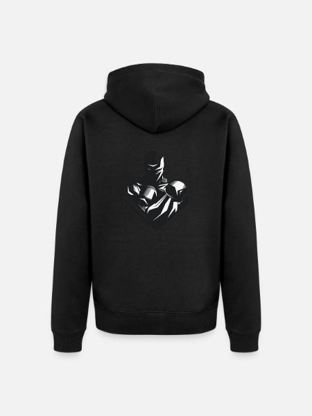 Boxer crest - Unisex Premium Organic Zip Hoodie - black