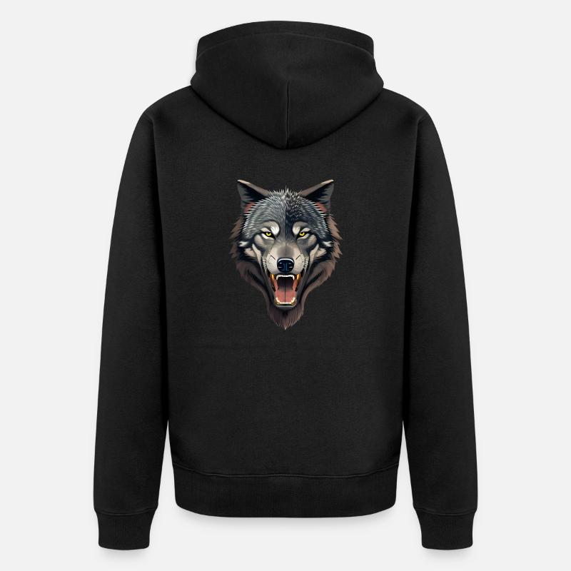 loup - Veste à capuche bio Premium Unisexe - noir