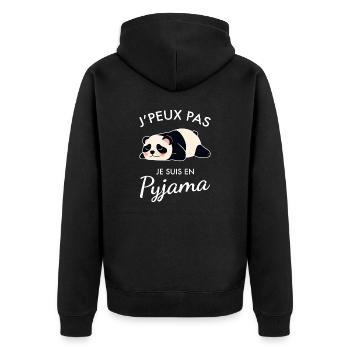 J'peux Pas Je Suis En Pyjama Panda Animal - Veste à capuche bio Premium Unisexe - noir - Dos - Nico (187cm)