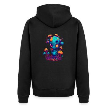 Trippy Alien 05 - Veste à capuche bio Premium Unisexe - noir - Dos - Nico (187cm)