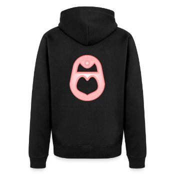 OPEN IT - Unisex Premium Organic Zip Hoodie - black - Back - Nico (187cm)