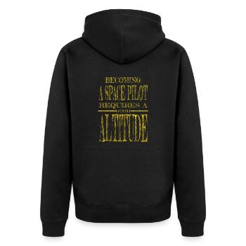 night sky space travel astrology spaceship colors - Unisex Premium Bio Zip Hoodie - Schwarz - Hinten - Nico (187cm)
