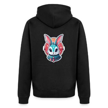 Illustration de Noël lapin - Veste à capuche bio Premium Unisexe - noir - Dos - Nico (187cm)