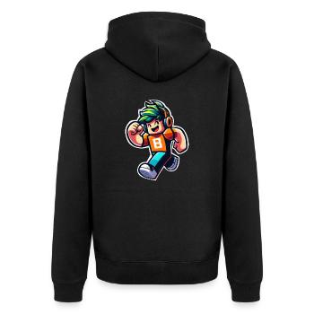 Happy gamer - Personnage de jeu cool avec des écouteurs - Veste à capuche bio Premium Unisexe - noir - Dos - Nico (187cm)