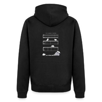 Sound Of Silence Notenblatt ohne Noten Waschbären - Unisex Premium Bio Zip Hoodie - Schwarz - Hinten - Nico (187cm)