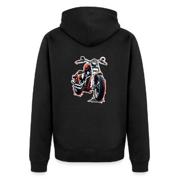 Biker / Motorcycle Rider / Biker / Two-Wheeler / Cross - Unisex Premium Organic Zip Hoodie - black - Back - Nico (187cm)