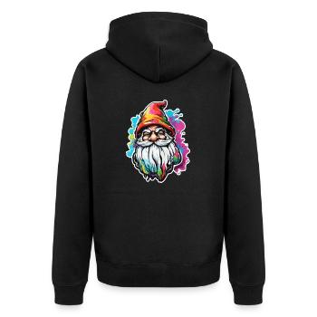 Garden Gnome / Fairyland / Leprechaun / Gnome / Logo - Unisex Premium Organic Zip Hoodie - black - Back - Nico (187cm)