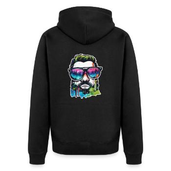 Lunettes de soleil / Homme / Forêt / Portrait / Guy - Veste à capuche bio Premium Unisexe - noir - Dos - Nico (187cm)