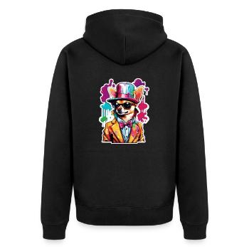 Chihuahua / small dog / animal / tiny / breed - Unisex Premium Organic Zip Hoodie - black - Back - Nico (187cm)