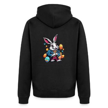 Easter Bunny / Easter / Eggs / Holidays / Easter - Unisex Premium Organic Zip Hoodie - black - Back - Nico (187cm)