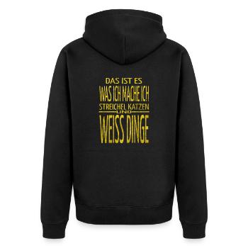Chat de Noël drôle citation humour - Veste à capuche bio Premium Unisexe - noir - Dos - Nico (187cm)