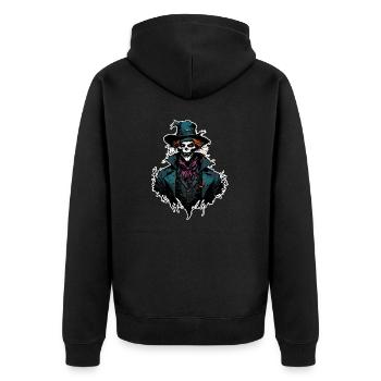 Scarecrow / Harvest Worker / Corn Field / Field - Unisex Premium Organic Zip Hoodie - black - Back - Nico (187cm)
