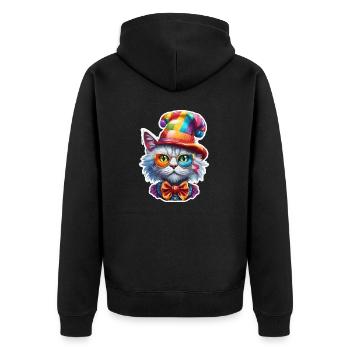 Clown Animal / Cirque / Drôle / Coloré / Spectacle / Chat - Veste à capuche bio Premium Unisexe - noir - Dos - Nico (187cm)
