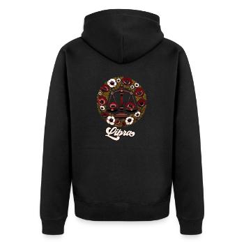 Libra - Unisex Premium Organic Zip Hoodie - black - Back - Nico (187cm)