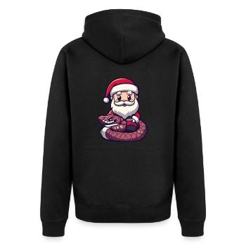 serpent cobra père noël dessin animé - Veste à capuche bio Premium Unisexe - noir - Dos - Nico (187cm)