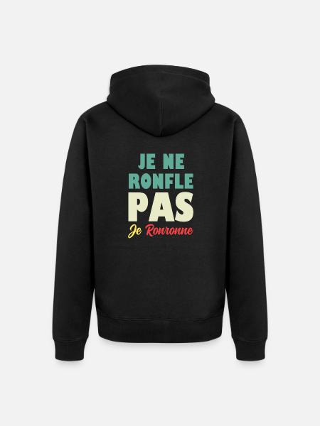 Ik snurk niet, ik spinnen - Uniseks Premium bio ziphoodie - zwart