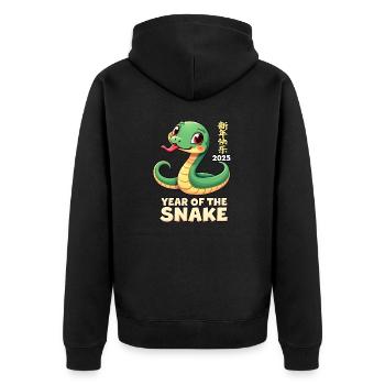 Fête du Nouvel An - Chine 2025 - Veste à capuche bio Premium Unisexe - noir - Dos - Nico (187cm)