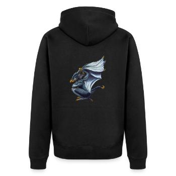 Kleiner Gargoyle - Unisex Premium Bio Zip Hoodie - Schwarz - Hinten - Nico (187cm)